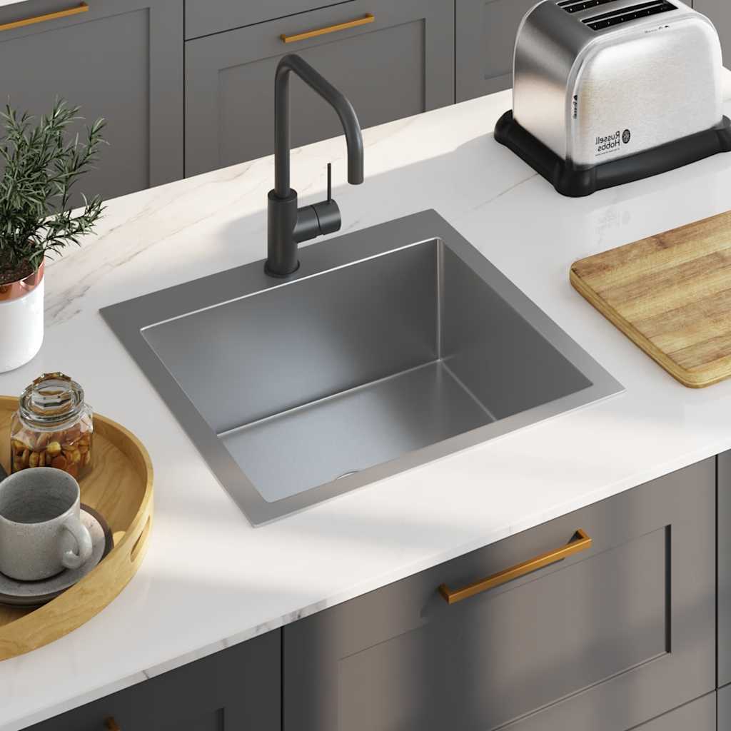 Kitchen sink, handmade, stainless steel