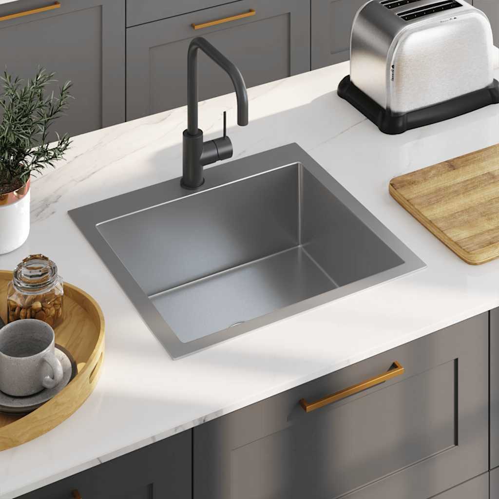 Kitchen sink, handmade, stainless steel