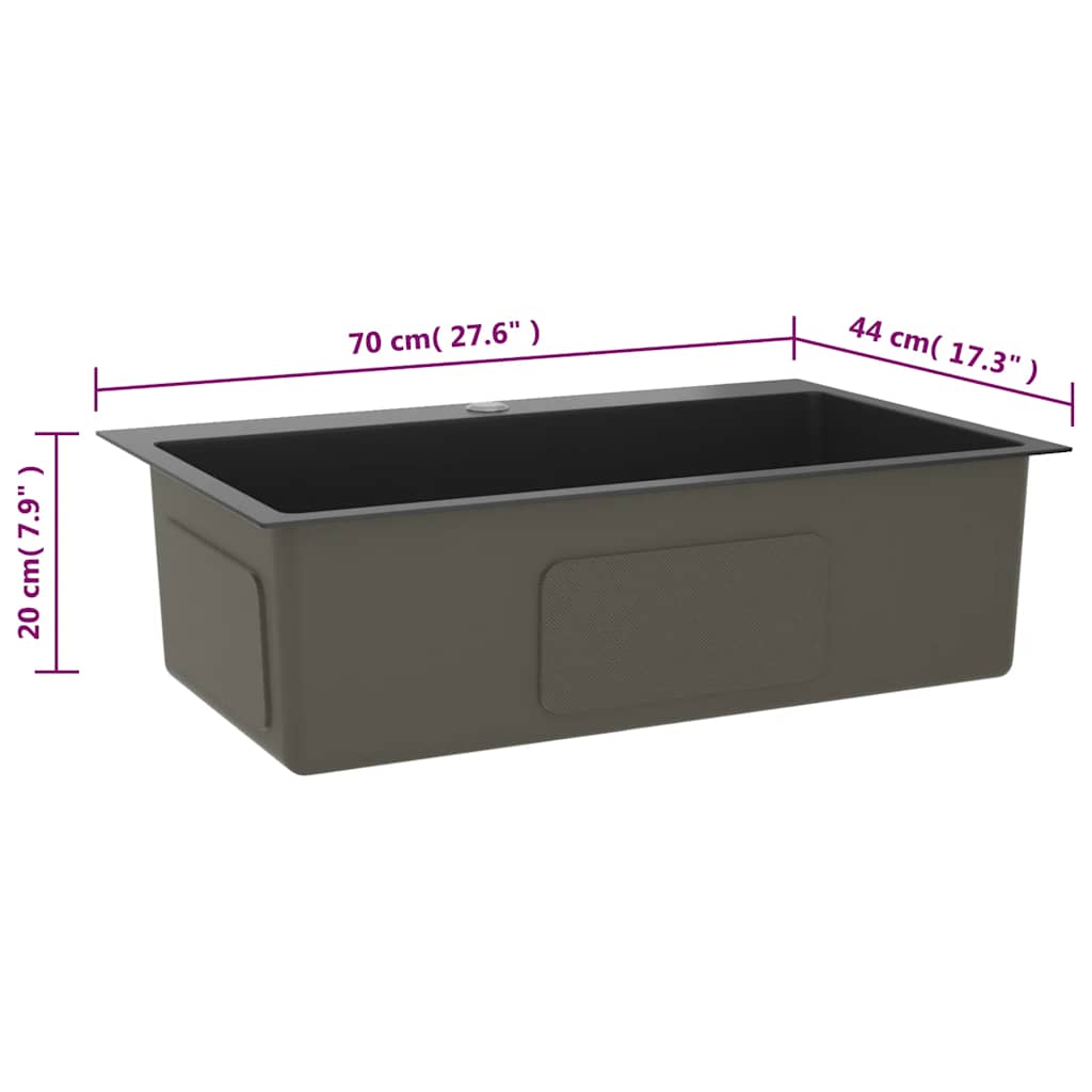 Kitchen sink, black, handmade, stainless steel