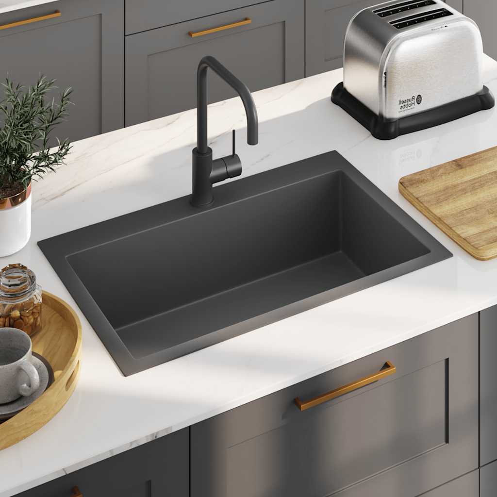 Kitchen sink, black, handmade, stainless steel