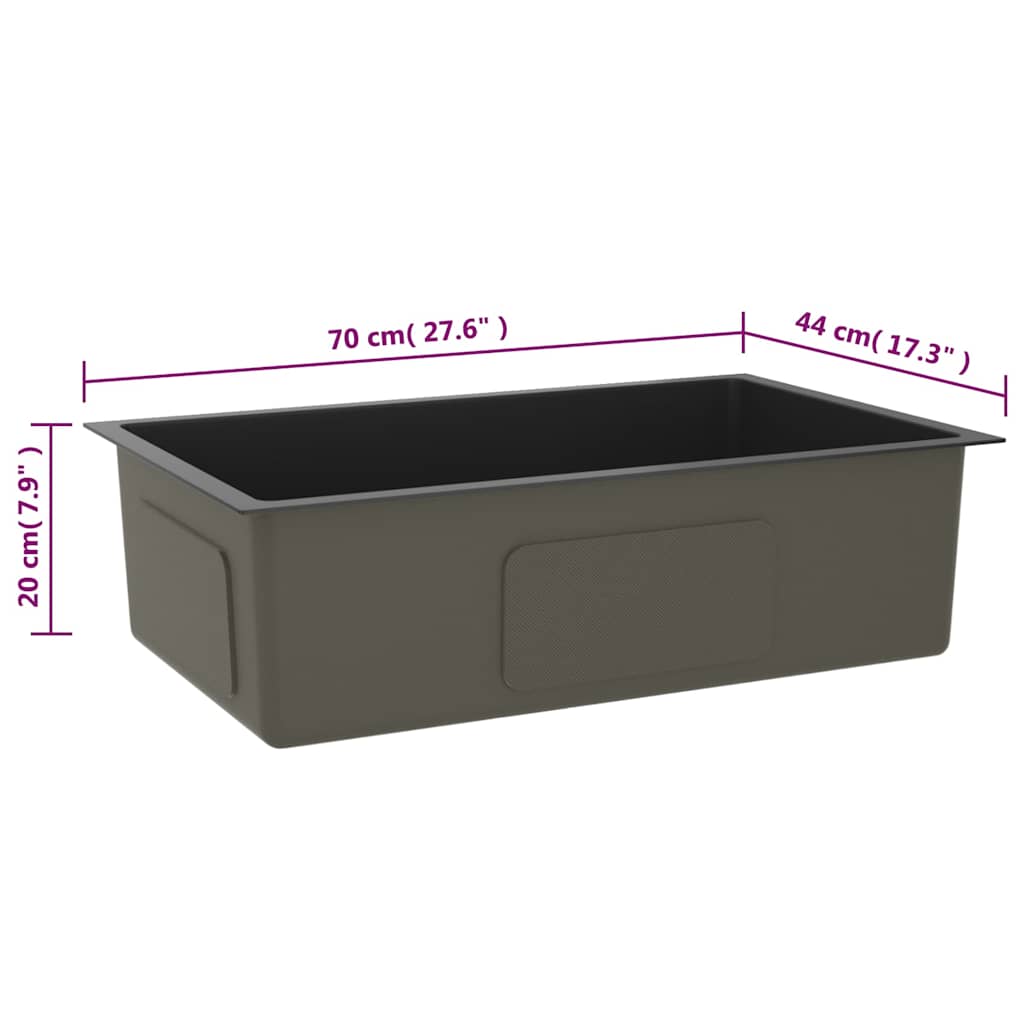 Kitchen sink, black, handmade, stainless steel