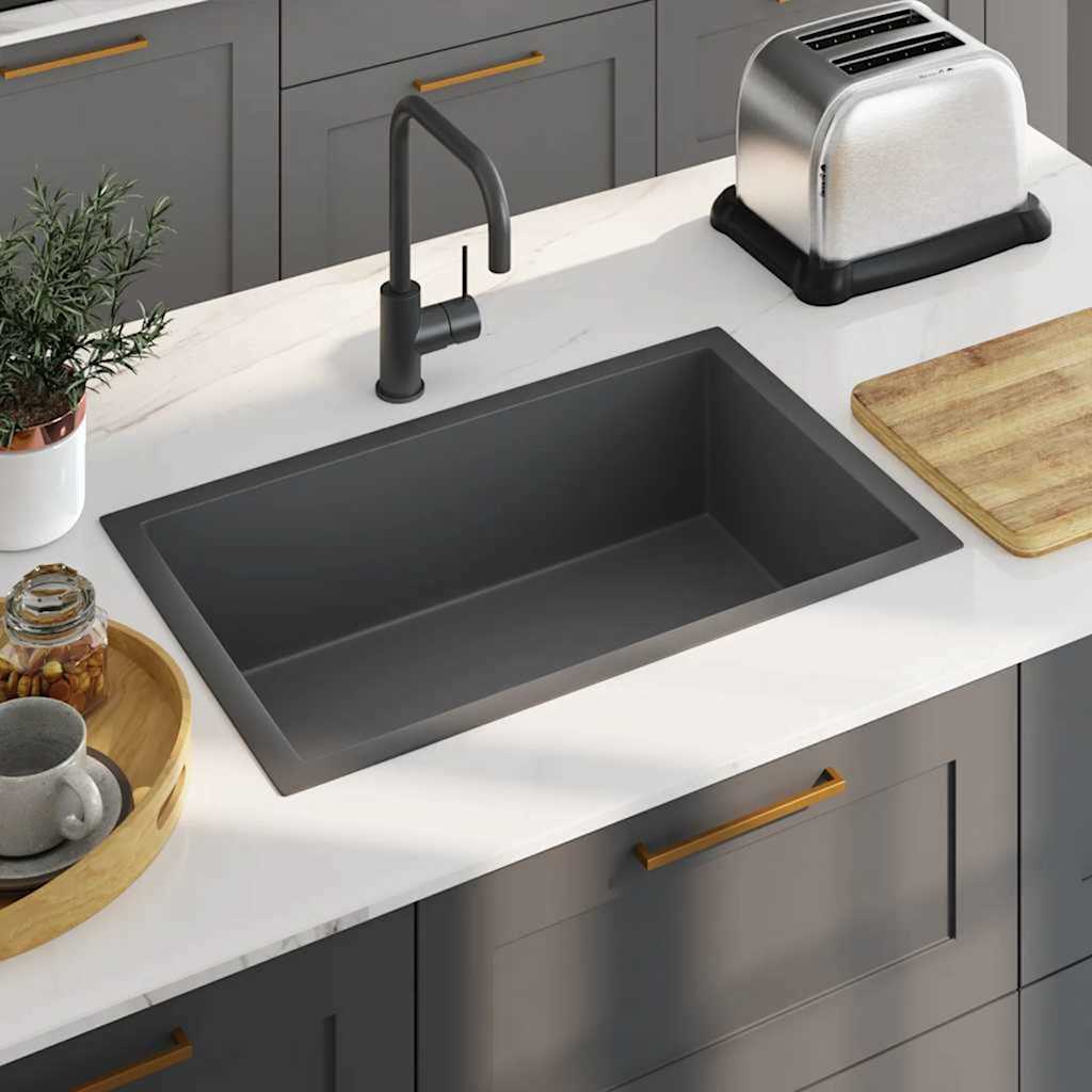 Kitchen sink, black, handmade, stainless steel