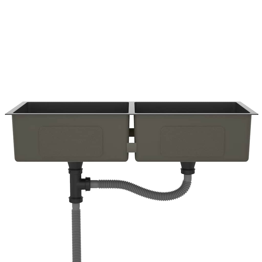 Kitchen sink, black, handmade, stainless steel