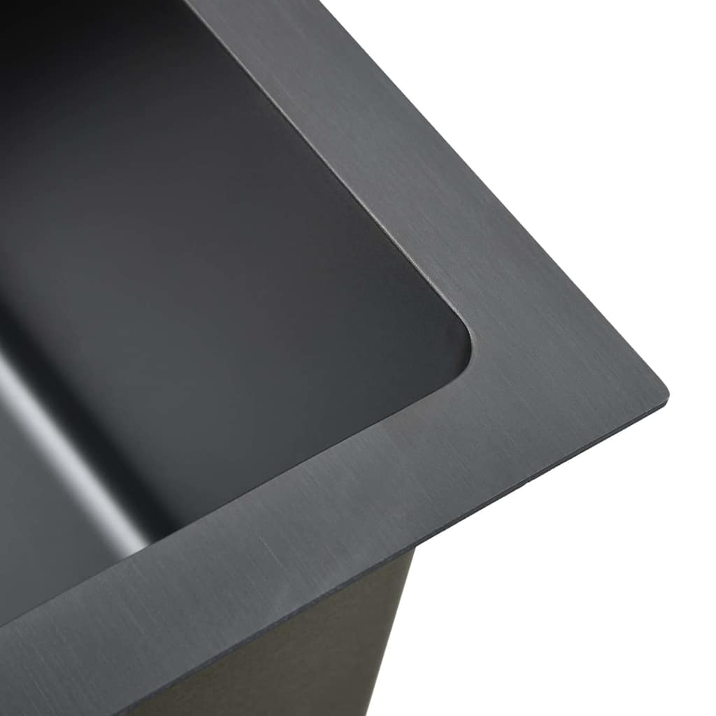 Kitchen sink, black, handmade, stainless steel