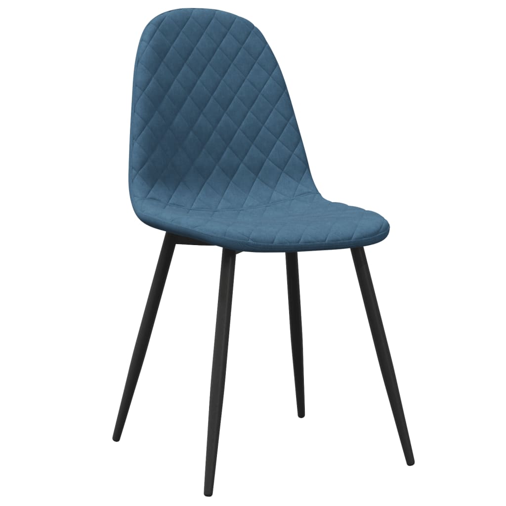 Dining chairs, 2 pcs., blue, velvet