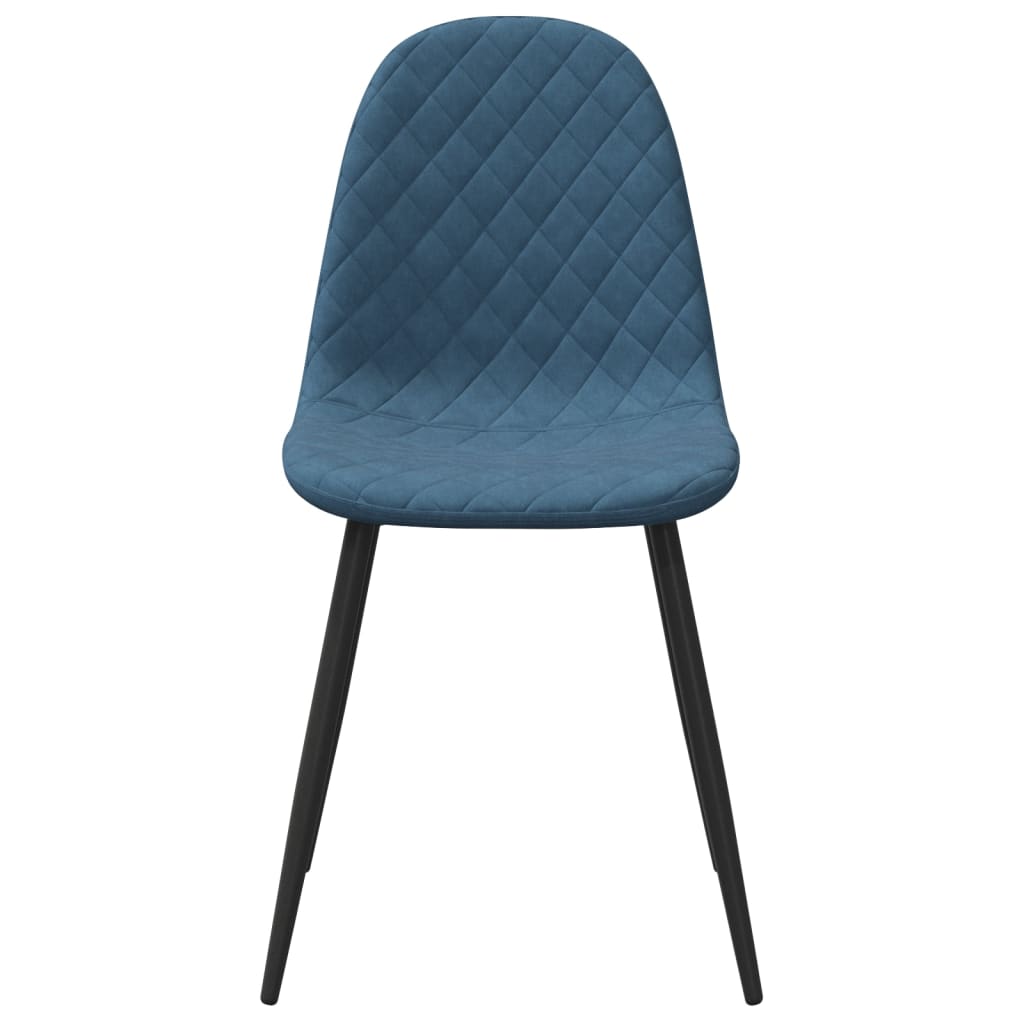 Dining chairs, 2 pcs., blue, velvet