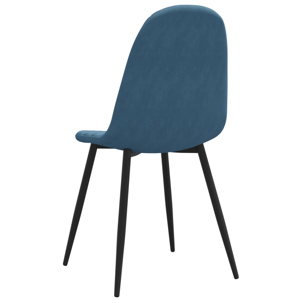 Dining chairs, 2 pcs., blue, velvet