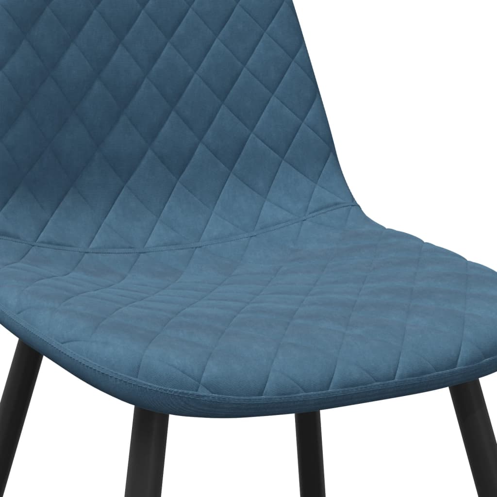 Dining chairs, 2 pcs., blue, velvet