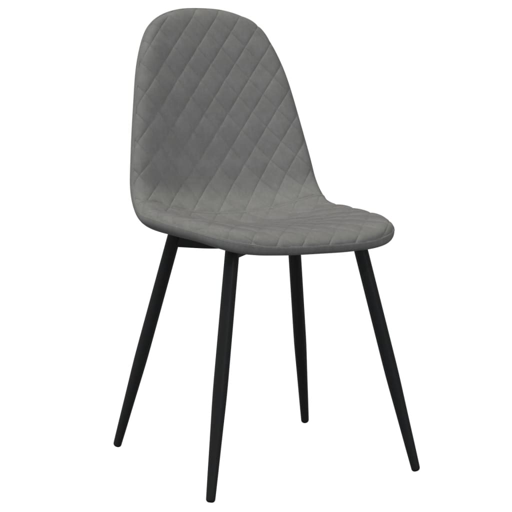 Ēdamistabas krēsli, 2 gab., gaiši pelēki, samts