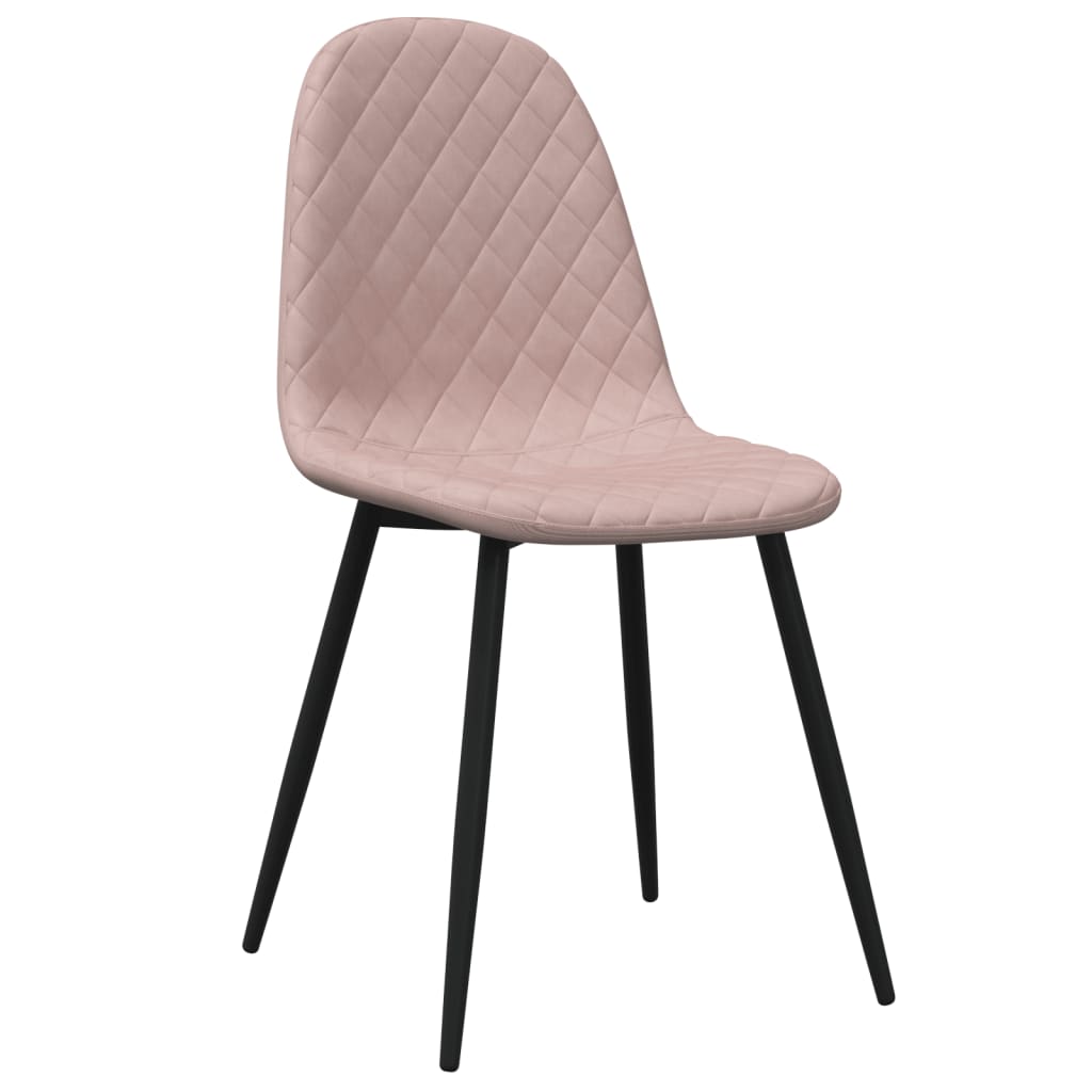 Dining chairs, 2 pcs., pink, velvet