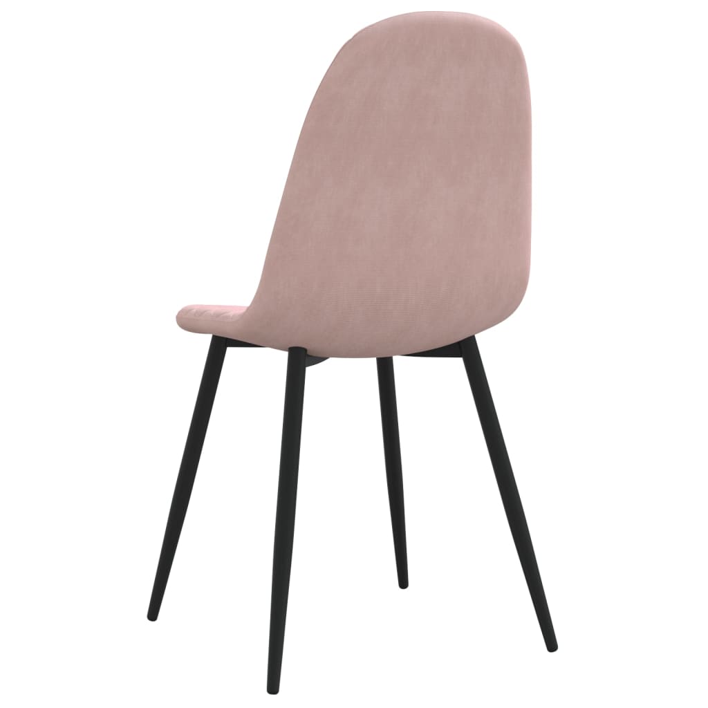 Dining chairs, 2 pcs., pink, velvet