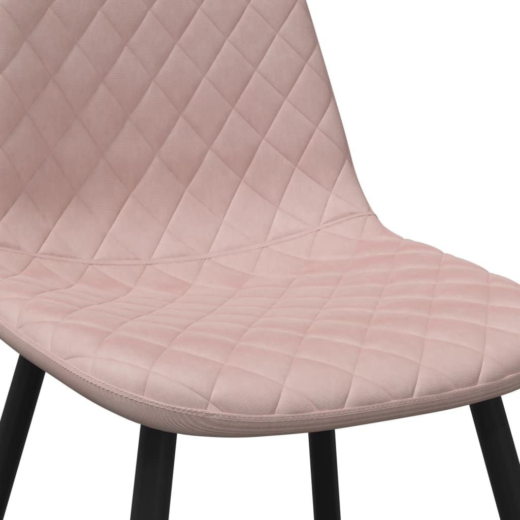 Dining chairs, 2 pcs., pink, velvet