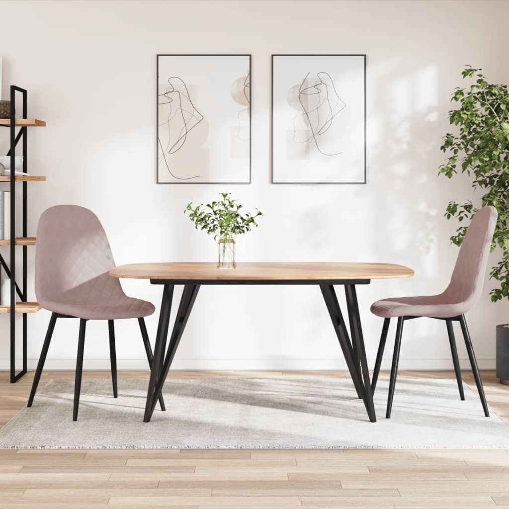 Dining chairs, 2 pcs., pink, velvet