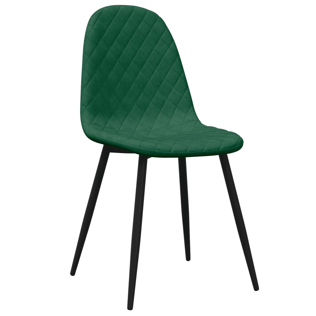 Valgomojo kėdės, 4vnt., tamsiai žalios spalvos, aksomas