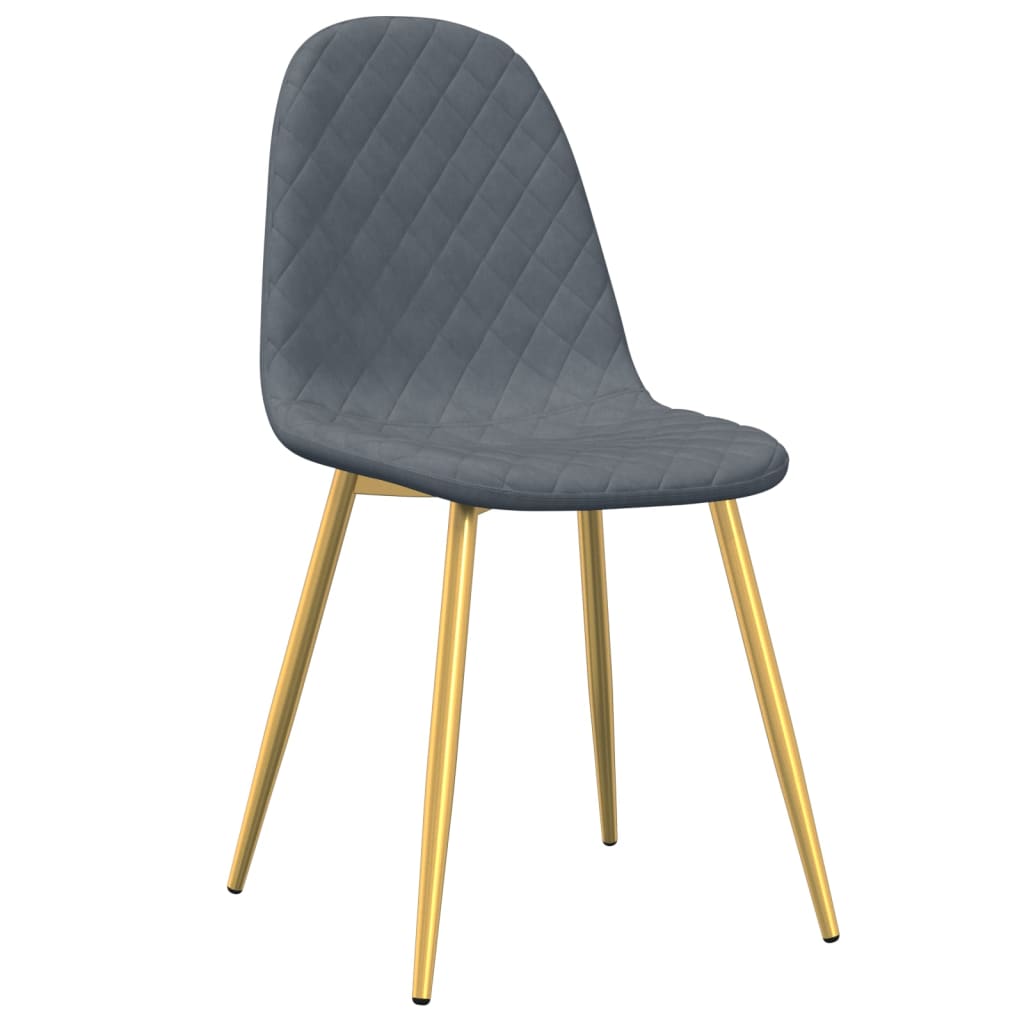 Dining chairs, 4 pcs, dark grey, velvet