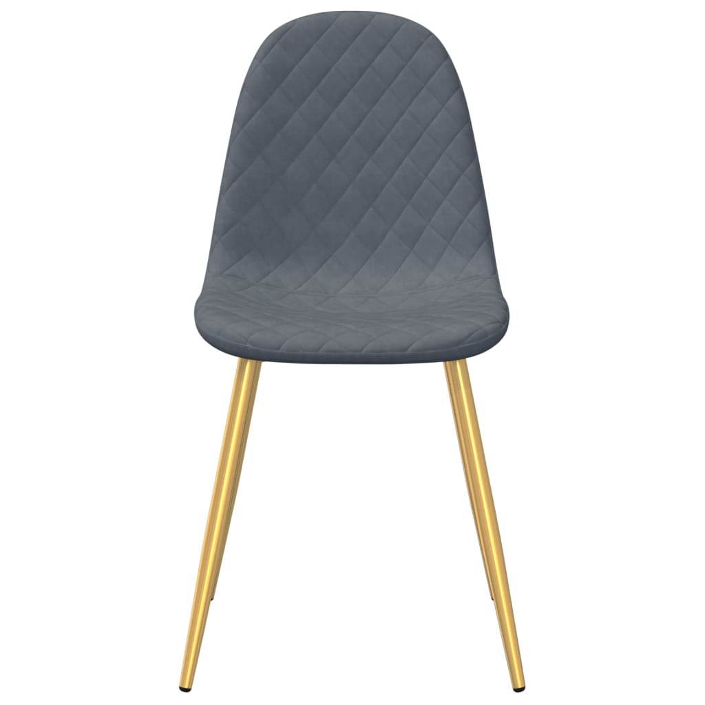 Dining chairs, 4 pcs, dark grey, velvet