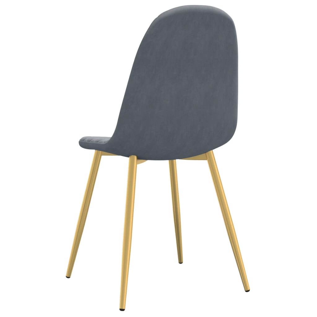 Dining chairs, 4 pcs, dark grey, velvet