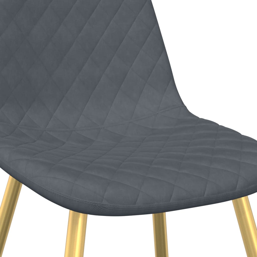 Dining chairs, 4 pcs, dark grey, velvet