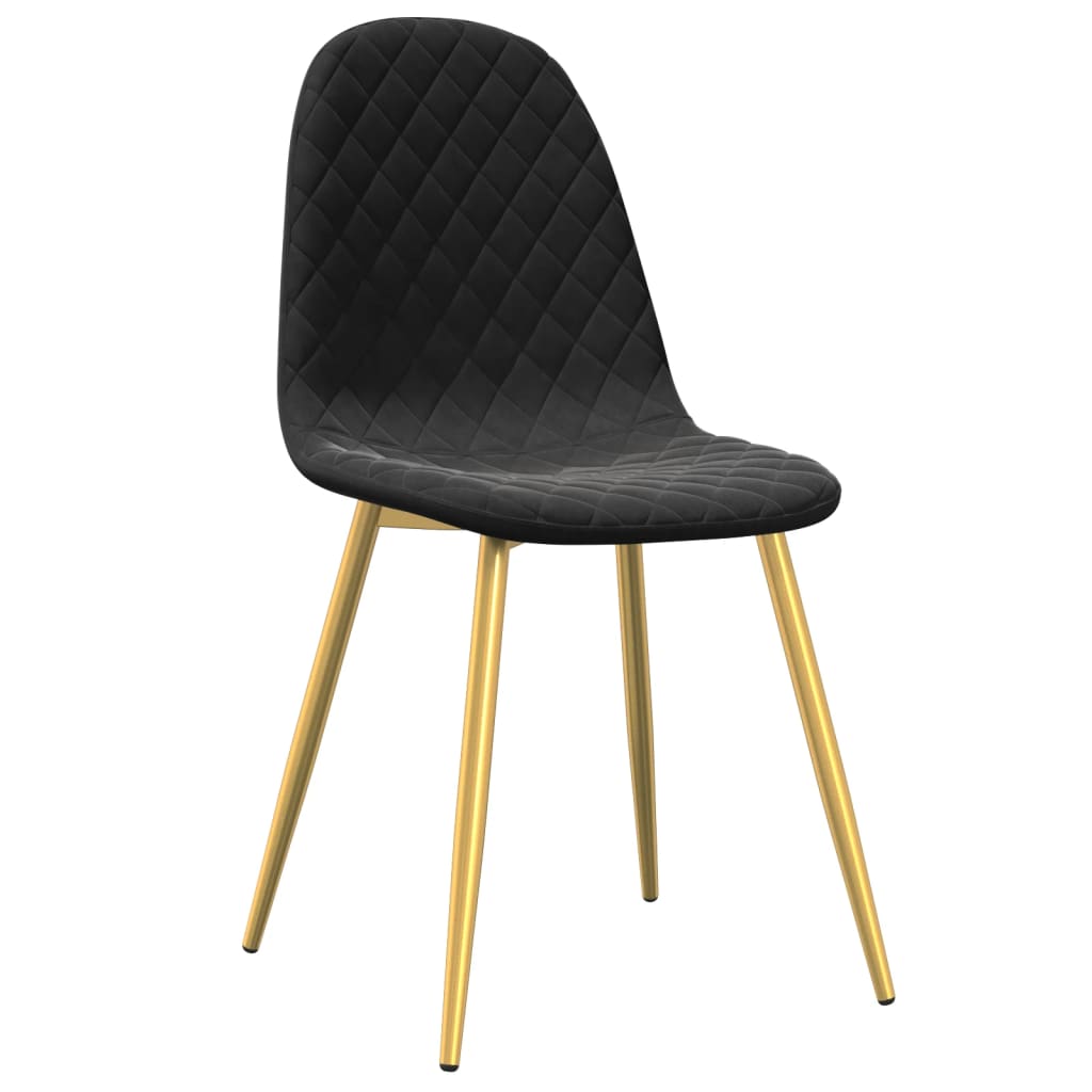 Dining chairs, 4 pcs., black, velvet