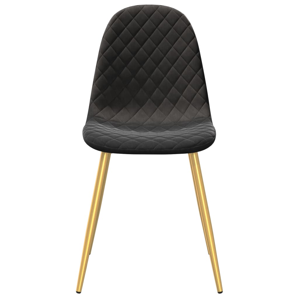 Dining chairs, 4 pcs., black, velvet