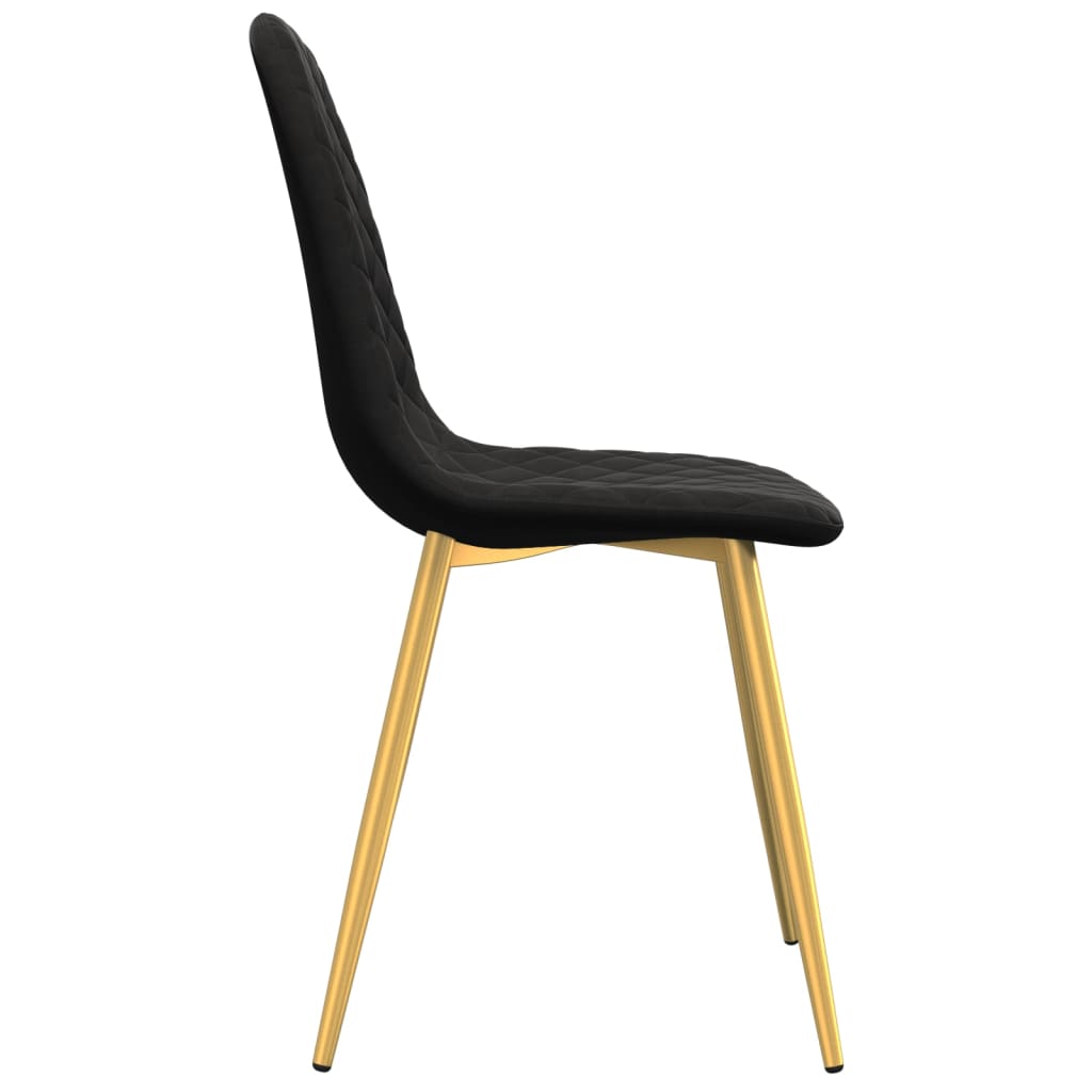 Dining chairs, 4 pcs., black, velvet