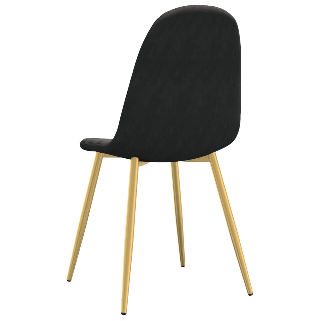 Dining chairs, 4 pcs., black, velvet
