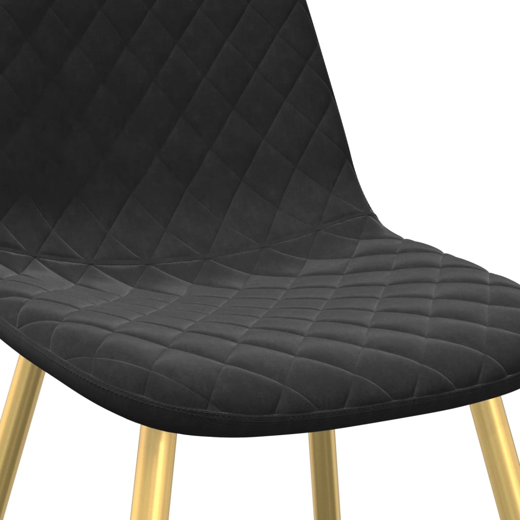 Dining chairs, 4 pcs., black, velvet