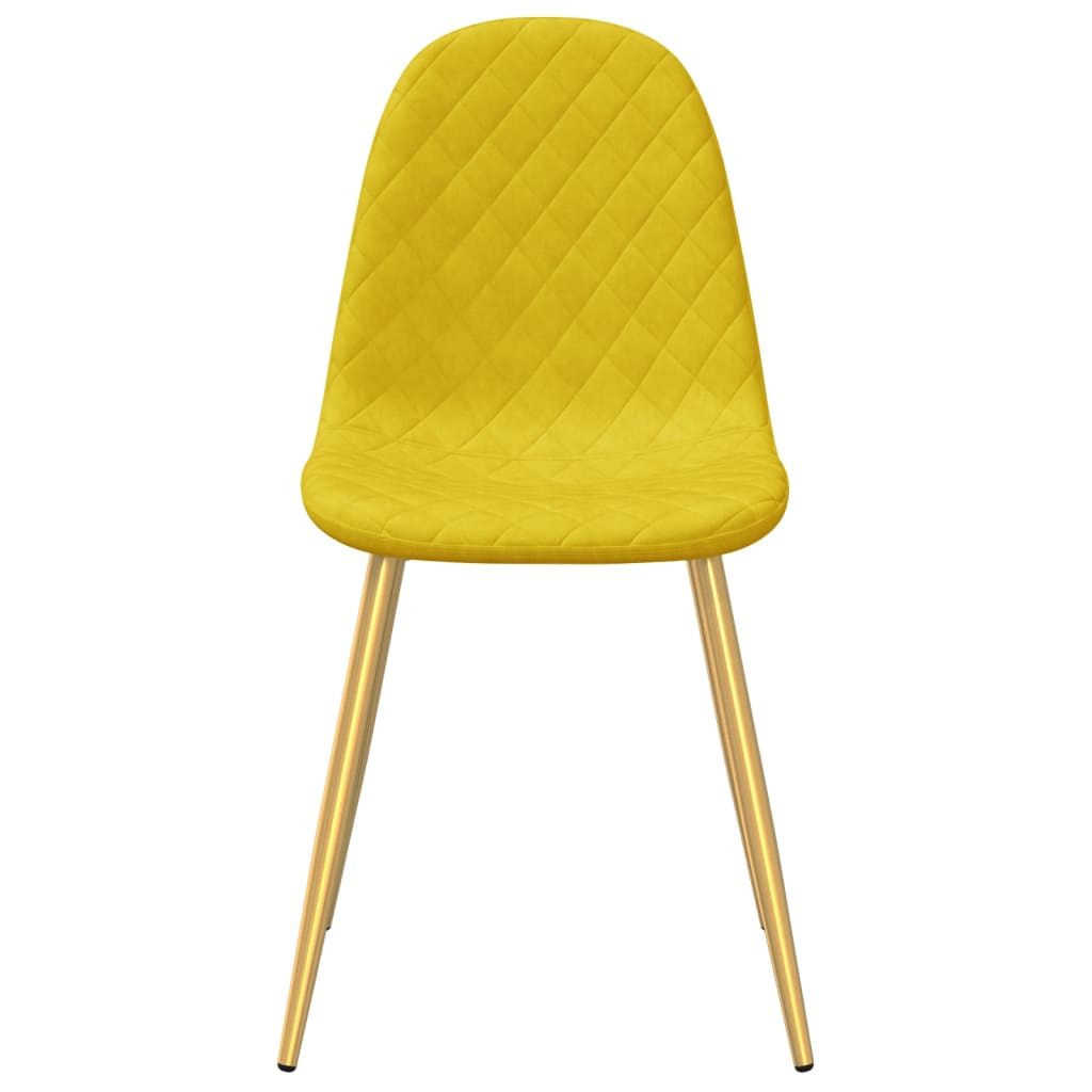 Dining chairs, 4 pcs, mustard yellow, velvet