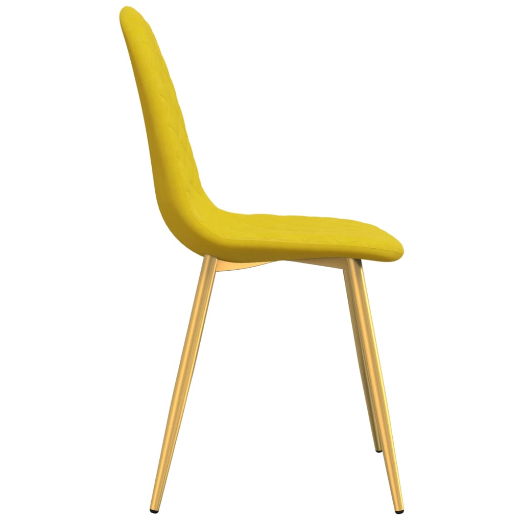 Dining chairs, 4 pcs, mustard yellow, velvet