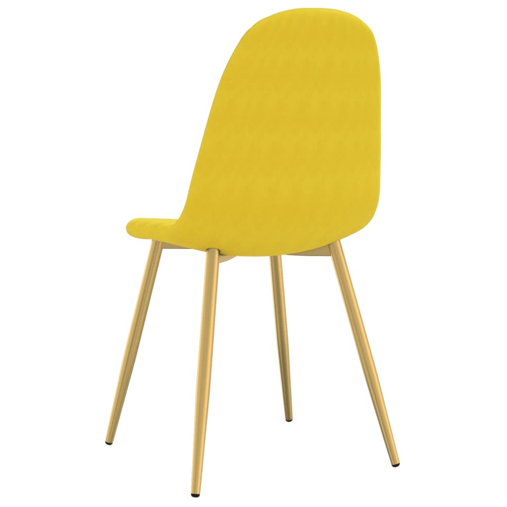 Dining chairs, 4 pcs, mustard yellow, velvet