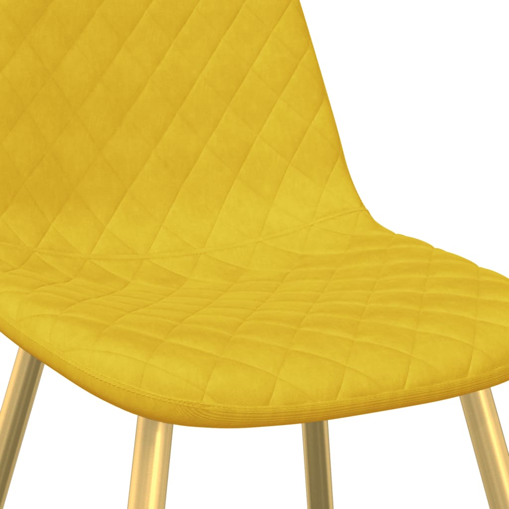 Dining chairs, 4 pcs, mustard yellow, velvet