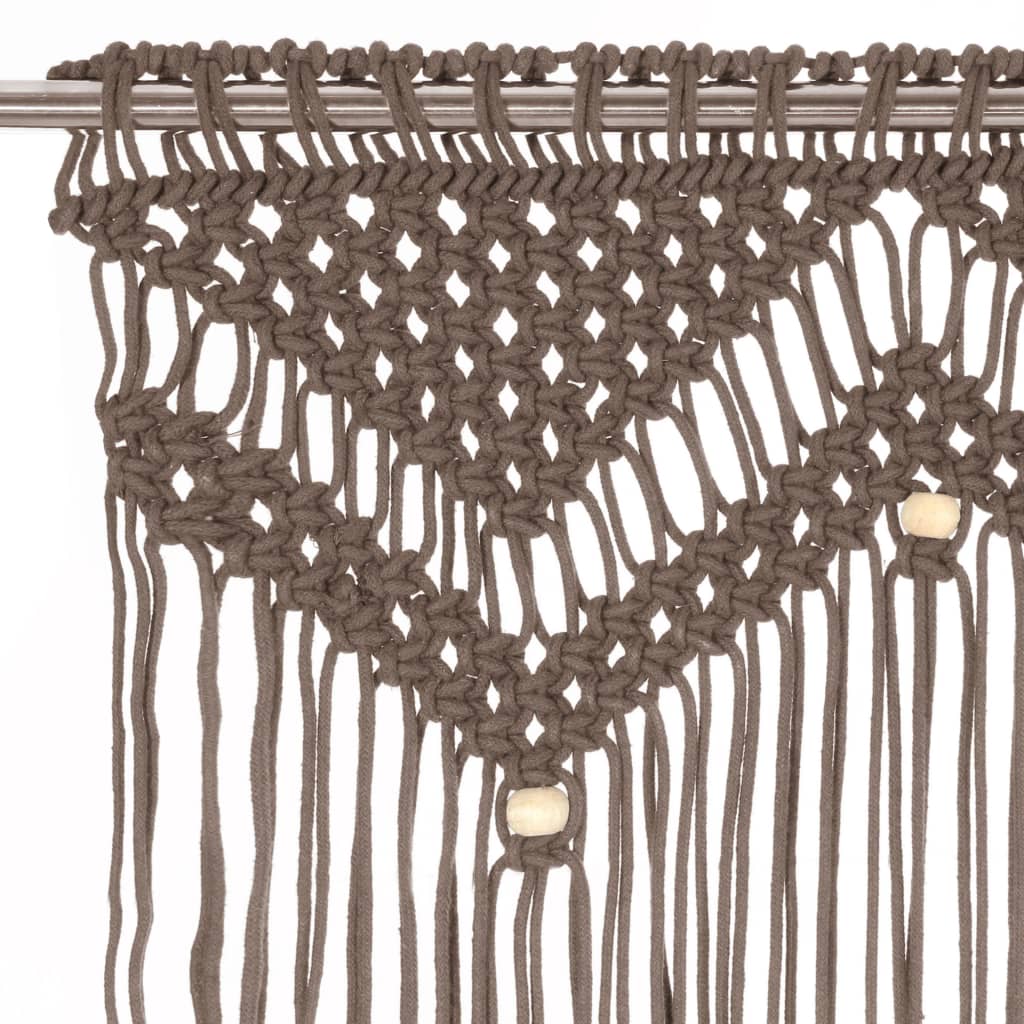 Užuolaida, taupe spalvos, 140x240cm, medvilnė, makrame stilius