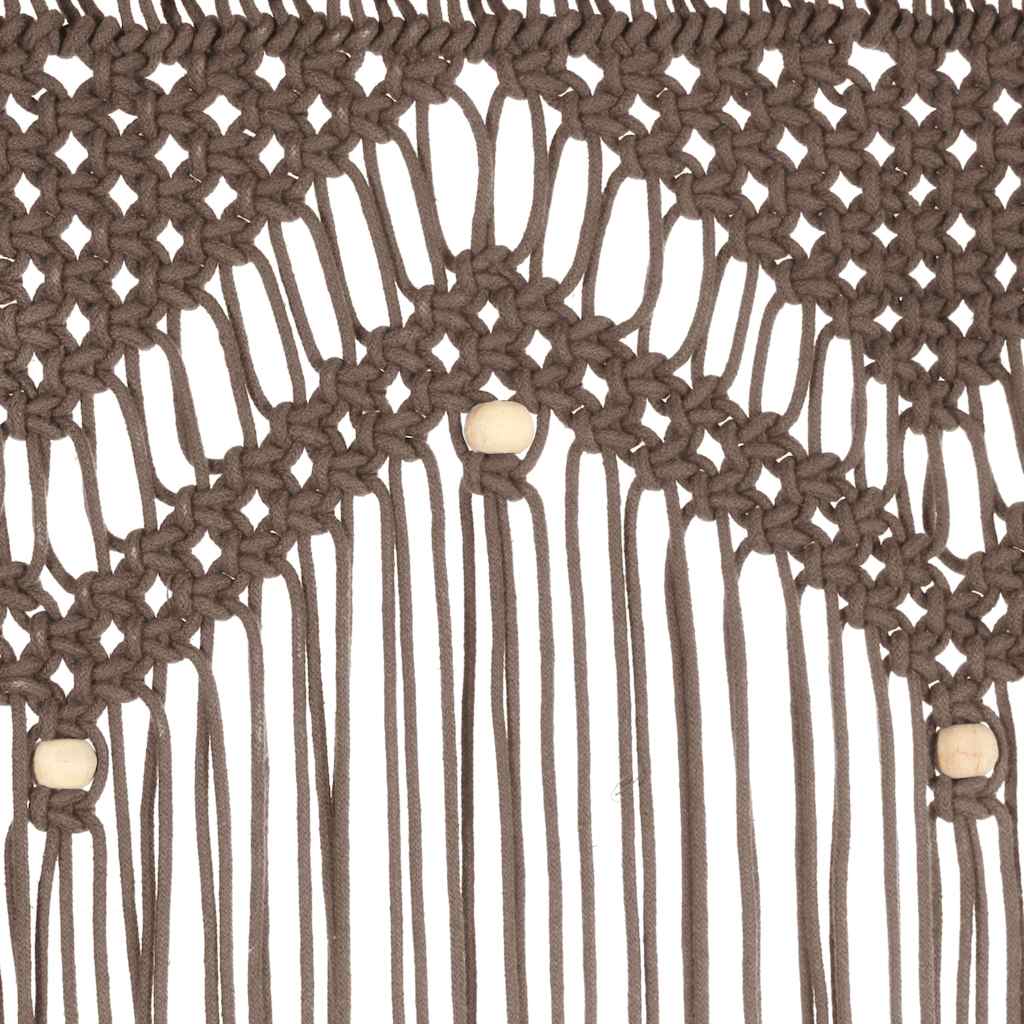Užuolaida, taupe spalvos, 140x240cm, medvilnė, makrame stilius