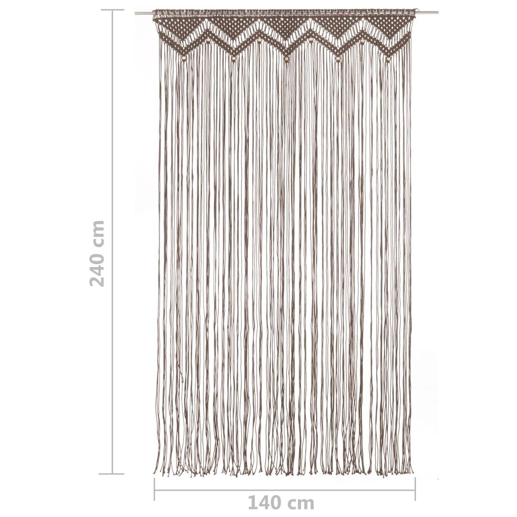 Užuolaida, taupe spalvos, 140x240cm, medvilnė, makrame stilius