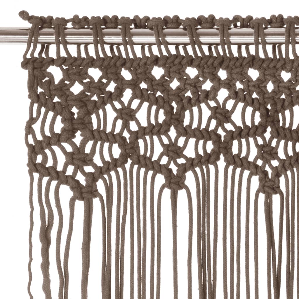 Aizkars, taupe krāsa, 140x240cm, kokvilna, makramē stils