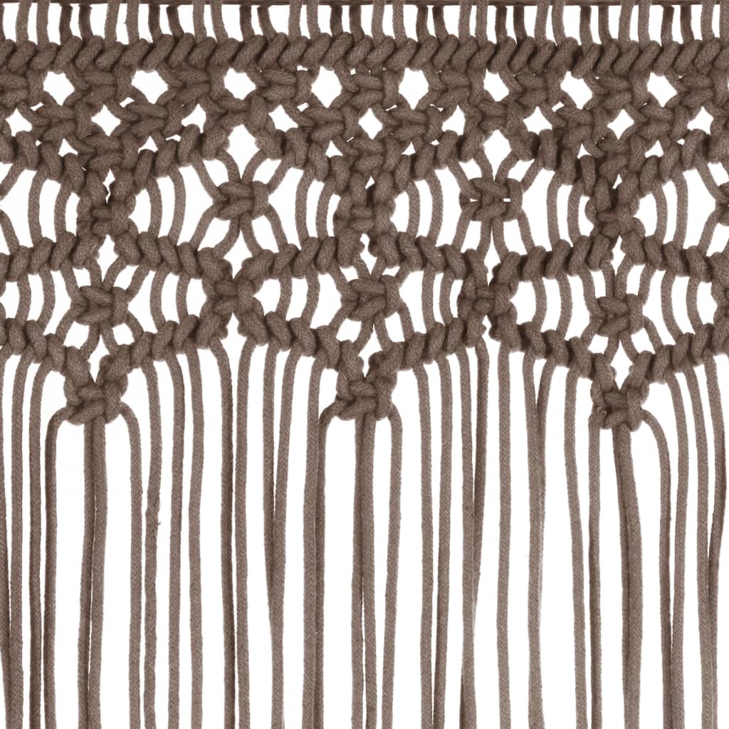 Aizkars, taupe krāsa, 140x240cm, kokvilna, makramē stils