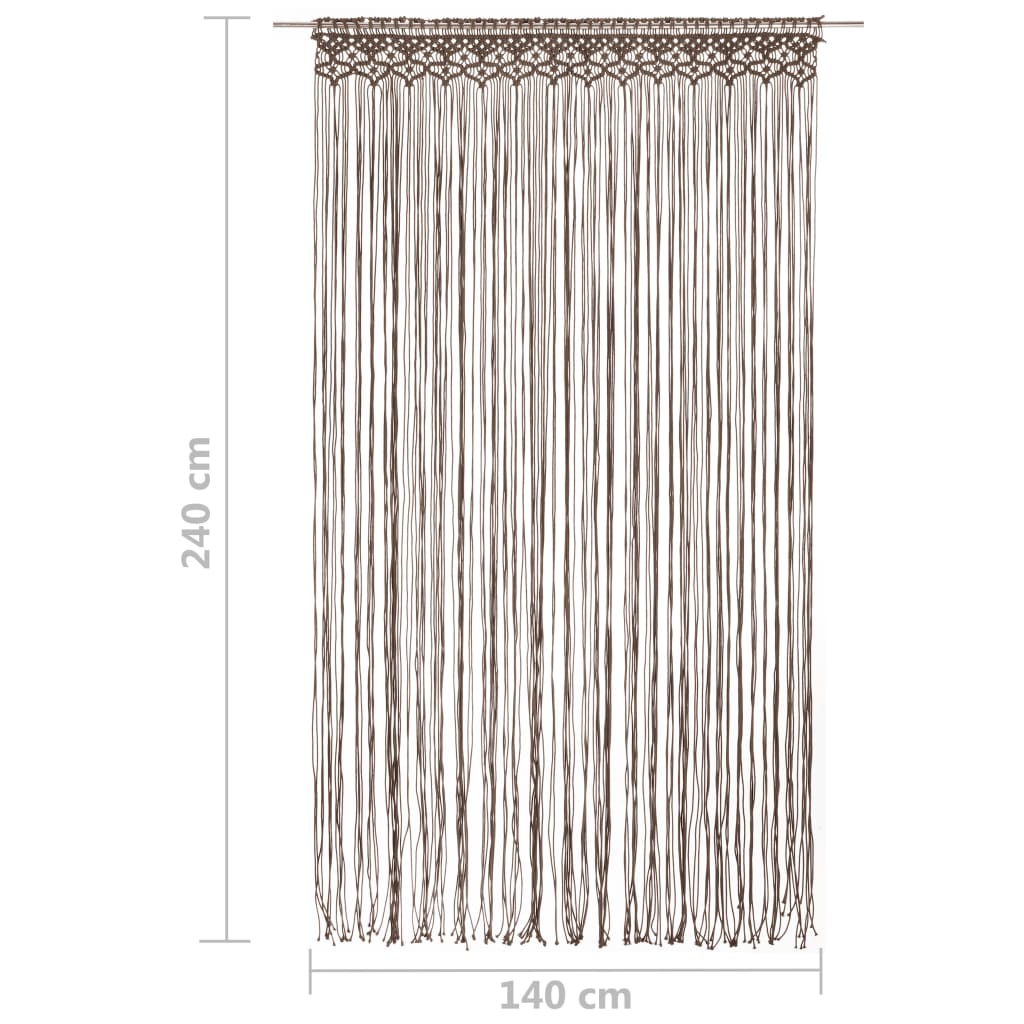 Aizkars, taupe krāsa, 140x240cm, kokvilna, makramē stils