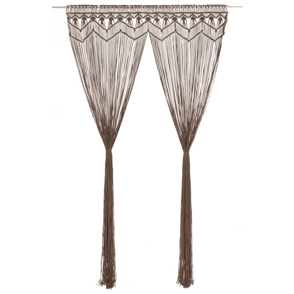 Curtain, taupe, 140x240cm, cotton, macrame style