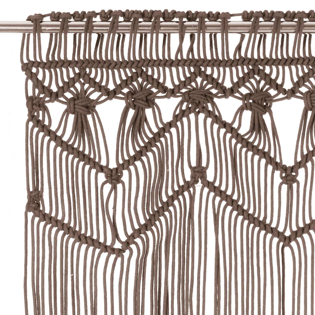 Curtain, taupe, 140x240cm, cotton, macrame style