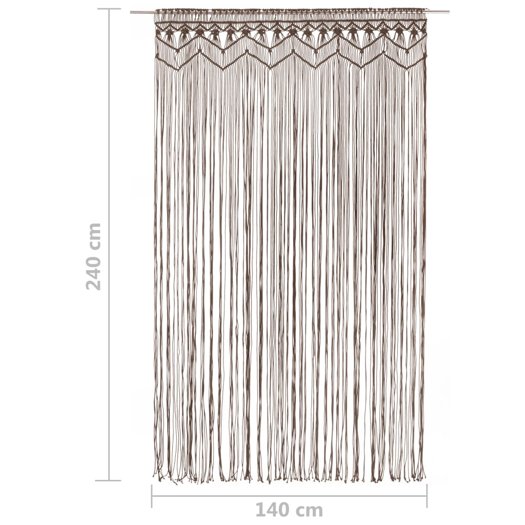 Curtain, taupe, 140x240cm, cotton, macrame style