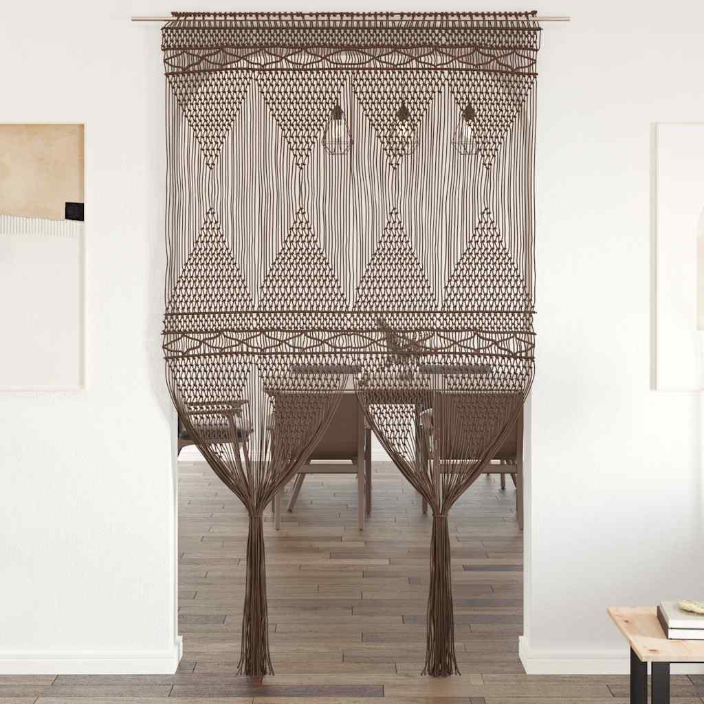 Užuolaida, taupe spalvos, 140x240cm, medvilnė, makrame stiliaus