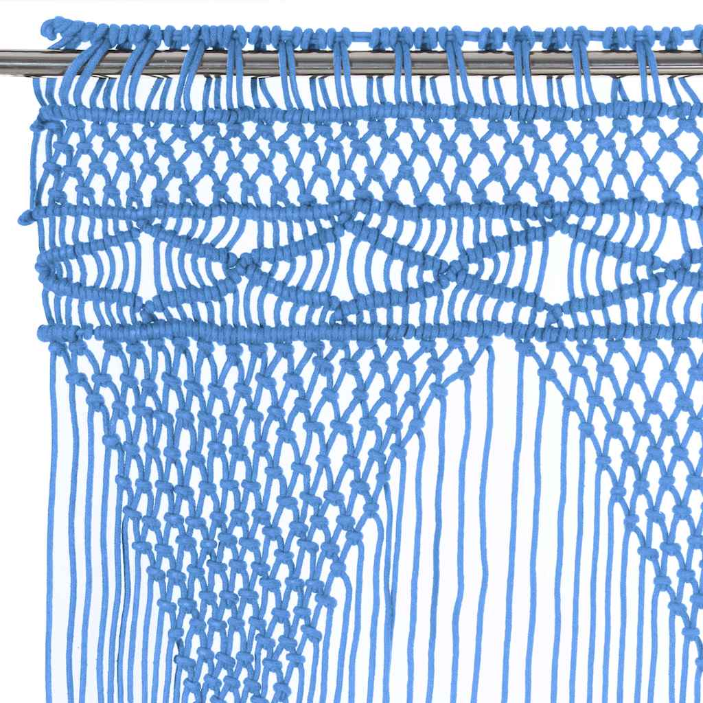 Curtain, blue, 140x240cm, cotton, macrame style