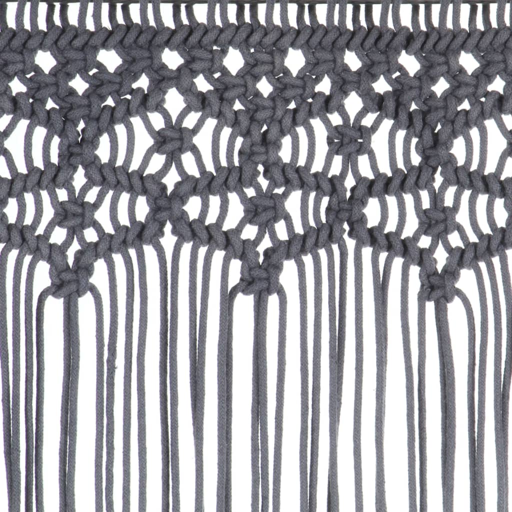 Curtain, anthracite, 140x240cm, cotton, macrame style