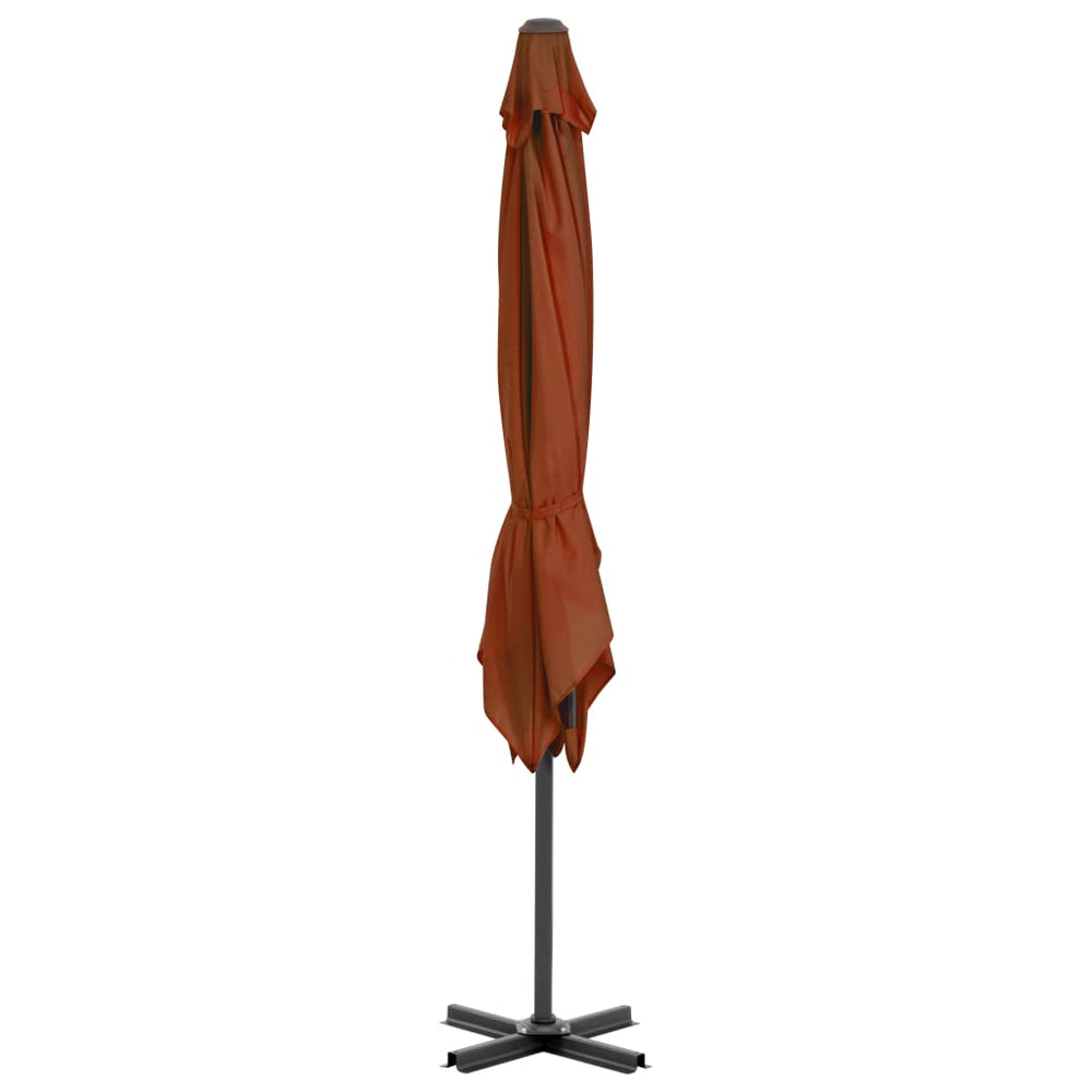 Gembinis sodo skėtis su aliuminio stulpu, terakota, 250x250cm
