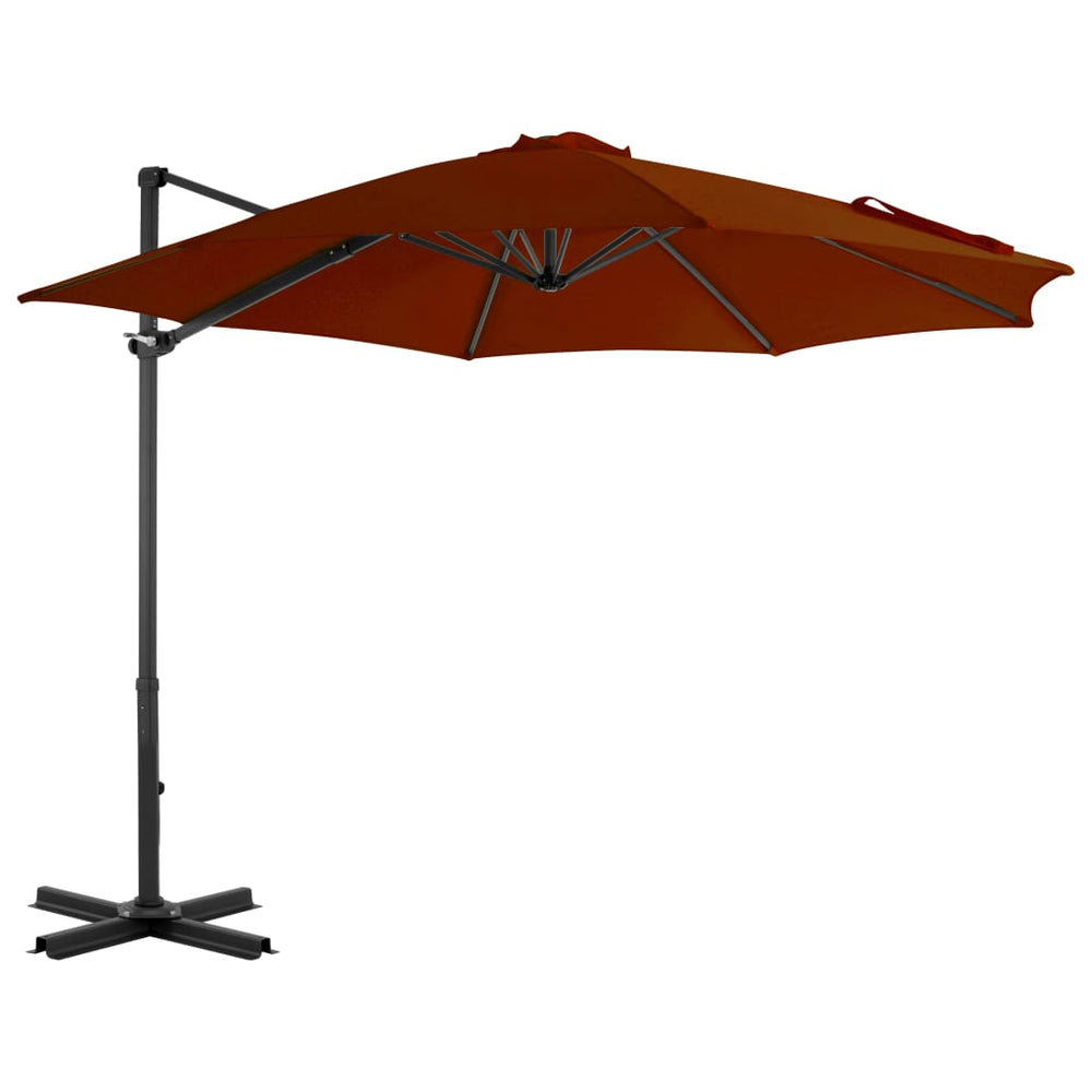 Cantilever Garden Parasol with Aluminium Pole, Terracotta, 300cm