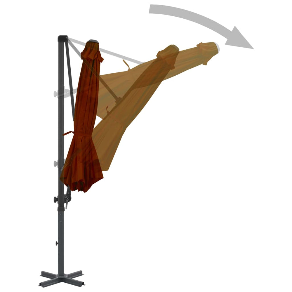 Cantilever Garden Parasol with Aluminium Pole, Terracotta, 300cm