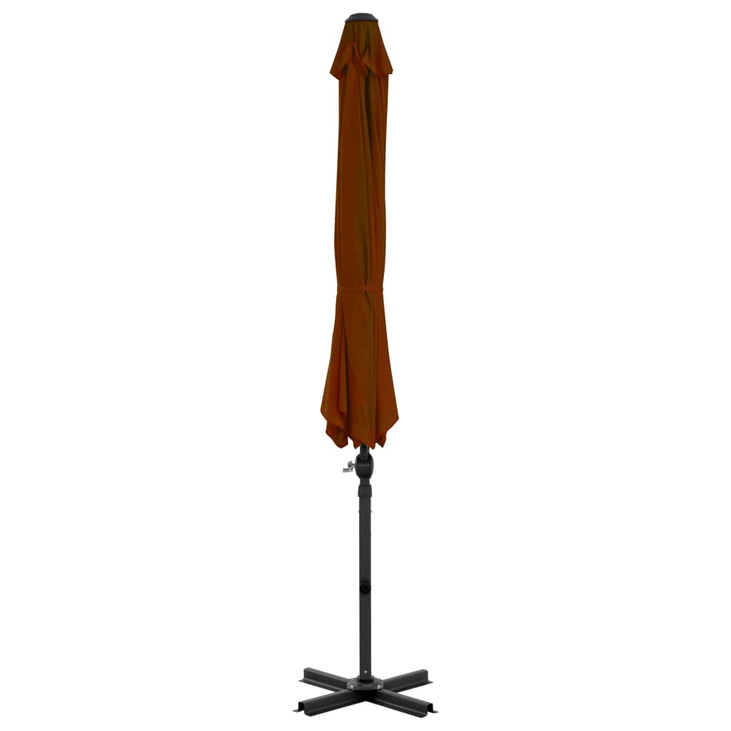 Gembinis sodo skėtis su aliuminio stulpu, terakota, 300cm