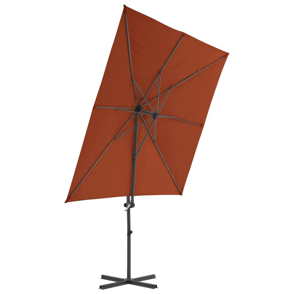 Gembinis sodo skėtis su plieniniu stulpu, terakota, 250x250cm
