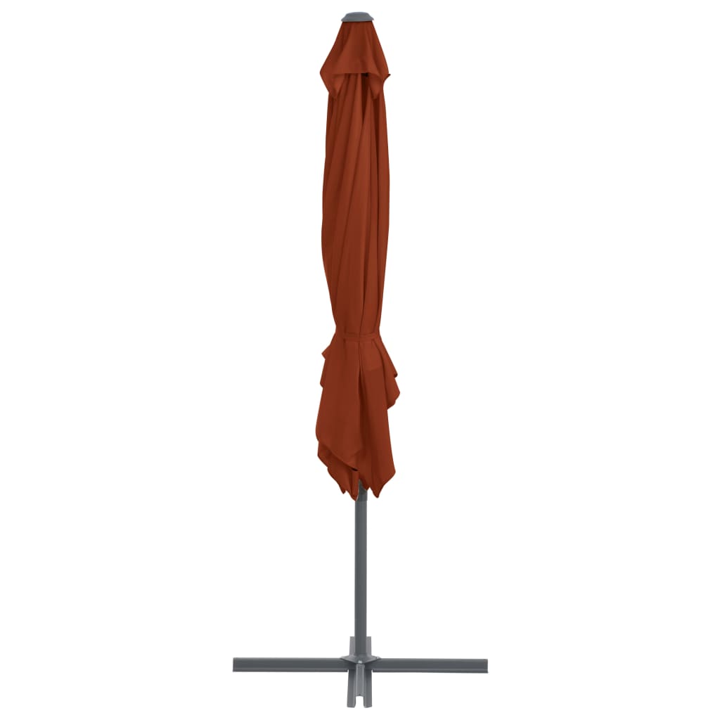 Gembinis sodo skėtis su plieniniu stulpu, terakota, 250x250cm
