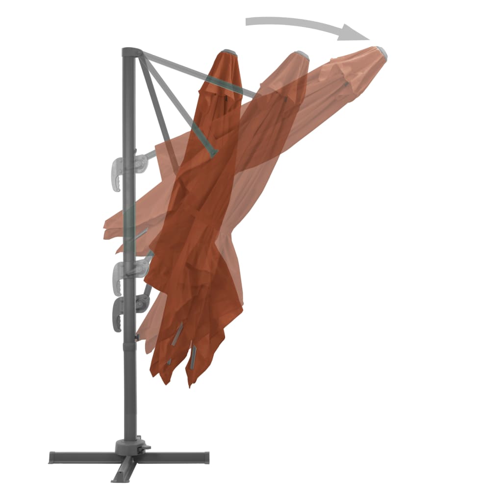 Sodo skėtis BRENT, terakotinė, 400x300x268cm